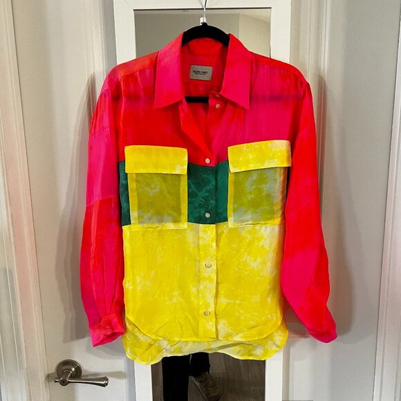 Rachel Comey Tops - 191 Rachel Comey Scotch Shirt in Multi Size 4 Color yellow Pink Green